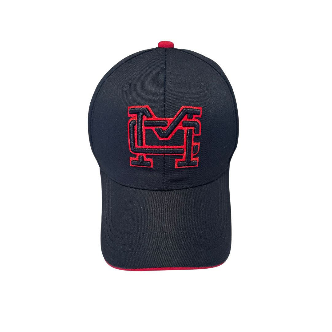 Gorra negra con bordado rojo municipal