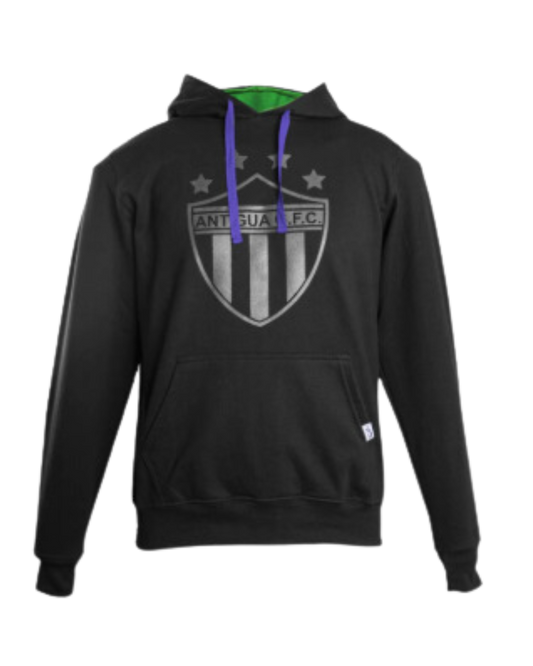 Hoodie negro Antigua escudo plateado